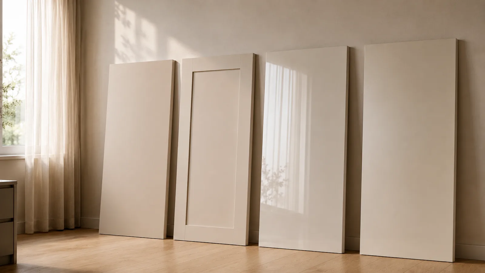 مقایسهٔ چهار پوشش متریال کابینت زیر نور یکسان
